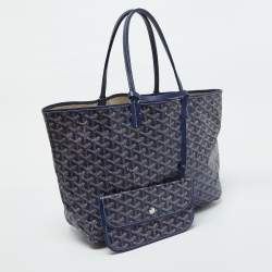 Goyard Blue Goyardine Coated Canvas and Leather Saint Louis PM Tote