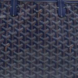 Goyard Blue Goyardine Coated Canvas and Leather Saint Louis PM Tote