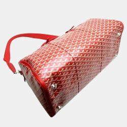 Goyard Red Goyardine Coated Canvas Croisjour 55 Boston Bag