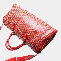 Goyard Red Goyardine Coated Canvas Croisjour 55 Boston Bag