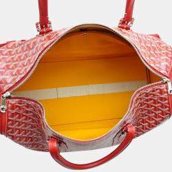 Goyard Red Goyardine Coated Canvas Croisjour 55 Boston Bag