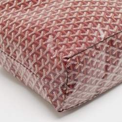 Pre Owned Goyard Burgundy Goyardine Coated Canvas and Leather Saint Louis PM Tote