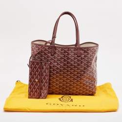 Pre Owned Goyard Burgundy Goyardine Coated Canvas and Leather Saint Louis PM Tote