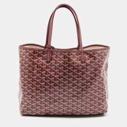 Pre Owned Goyard Burgundy Goyardine Coated Canvas and Leather Saint Louis PM Tote