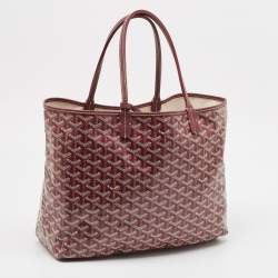 Pre Owned Goyard Burgundy Goyardine Coated Canvas and Leather Saint Louis PM Tote