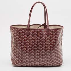 Pre Owned Goyard Burgundy Goyardine Coated Canvas and Leather Saint Louis PM Tote