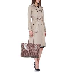 Pre Owned Goyard Burgundy Goyardine Coated Canvas and Leather Saint Louis PM Tote