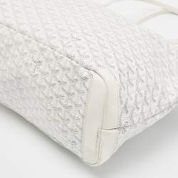 Goyard White Goyardine Coated Canvas and Leather Artois MM Tote