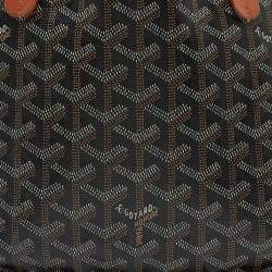 Pre Owned Goyard Black/Brown Goyardine Coated Canvas and Leather Anjou Mini Tote