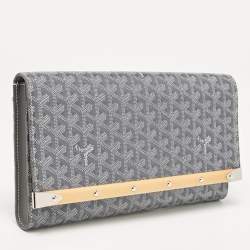 Goyard Grey Goyardine Coated Canvas Monte Carlo Bois Clutch
