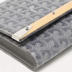 Goyard Grey Goyardine Coated Canvas Monte Carlo Bois Clutch