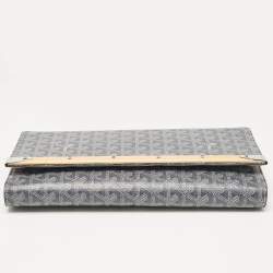 Goyard Grey Goyardine Coated Canvas Monte Carlo Bois Clutch