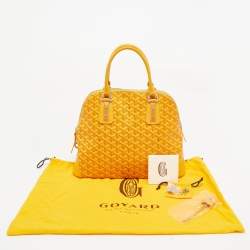 Goyard Yellow Goyardine Coated Canvas and Leather Vendome Satchel