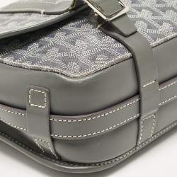 Goyard Grey Goyardine Coated Canvas Belvedere MM Saddle Bag