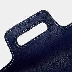 Goyard Navy Blue Pvc Coated Canvas/Leather/Wood Mini Saigon Shoulder Bag