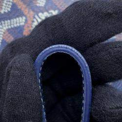 Goyard Navy Blue Pvc Coated Canvas/Leather/Wood Mini Saigon Shoulder Bag