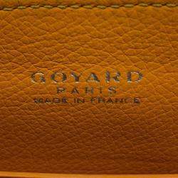 Goyard Navy Blue Pvc Coated Canvas/Leather/Wood Mini Saigon Shoulder Bag