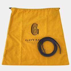 Goyard Navy Blue Pvc Coated Canvas/Leather/Wood Mini Saigon Shoulder Bag