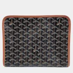Pre Owned Goyard Black Brown PVC Juvence MM bag