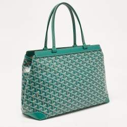 Goyard Green Goyardine Coated Canvas and Leather Bellechasse PM Tote