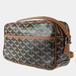 Goyard Black/Brown Goyardine Canvas Leather Cap-Vert PM Shoulder Bag