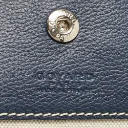 Pre Owned Goyard Navy Blue Goyardine Coated Canvas and Leather Heart Saint Louis PM Tote