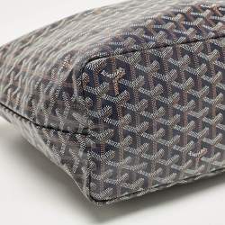 Pre Owned Goyard Navy Blue Goyardine Coated Canvas and Leather Heart Saint Louis PM Tote