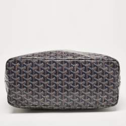 Pre Owned Goyard Navy Blue Goyardine Coated Canvas and Leather Heart Saint Louis PM Tote