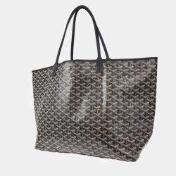Pre Owned Goyard Black/Brown/White PVC and Leather Saint Louis GM Tote Bag