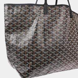 Pre Owned Goyard Black/Brown/White PVC and Leather Saint Louis GM Tote Bag