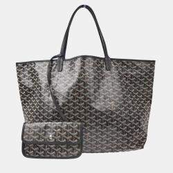 Pre Owned Goyard Black/Brown/White PVC and Leather Saint Louis GM Tote Bag