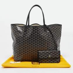 Goyard Black Goyardine Coated Canvas and Leather Saint Louis GM Tote
