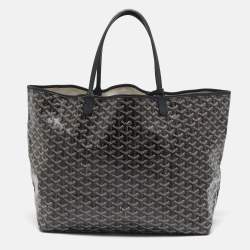 Goyard Black Goyardine Coated Canvas and Leather Saint Louis GM Tote