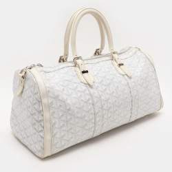 Goyard White Goyardine Coated Canvas 35 Croisiere Duffel Bag