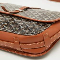 Goyard Black/Brown Goyardine Coated Canvas and Leather Belvedere MM Saddle Bag