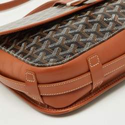 Goyard Black/Brown Goyardine Coated Canvas and Leather Belvedere MM Saddle Bag