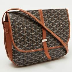 Goyard Black/Brown Goyardine Coated Canvas and Leather Belvedere MM Saddle Bag