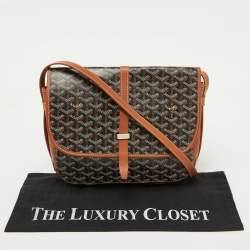 Goyard Black/Brown Goyardine Coated Canvas and Leather Belvedere MM Saddle Bag