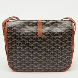 Goyard Black/Brown Goyardine Coated Canvas and Leather Belvedere MM Saddle Bag