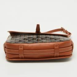 Goyard Black/Brown Goyardine Coated Canvas and Leather Belvedere MM Saddle Bag