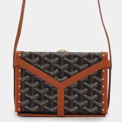 Goyard Black/Natural PVC Leather Minodiere Shoulder Bag