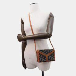Goyard Black/Natural PVC Leather Minodiere Shoulder Bag