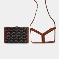 Goyard Black/Natural PVC Leather Minodiere Shoulder Bag