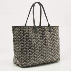Pre Owned Goyard Black Goyardine Coated Canvas Saint Louis PM Tote