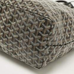 Pre Owned Goyard Black Goyardine Coated Canvas Saint Louis PM Tote