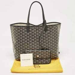 Pre Owned Goyard Black Goyardine Coated Canvas Saint Louis PM Tote