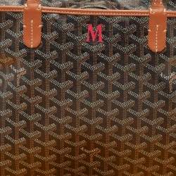 Pre Owned Goyard Brown Goyardine Coated Canvas Artois PM Tote