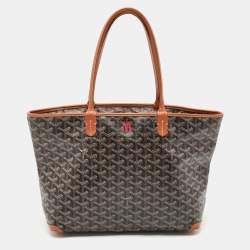 Pre Owned Goyard Brown Goyardine Coated Canvas Artois PM Tote