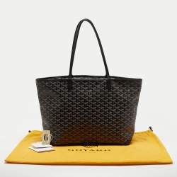 Pre Owned Goyard Black Goyardine Coated Canvas and Leather Artois MM Tote