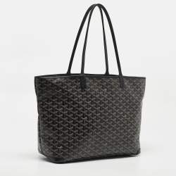 Pre Owned Goyard Black Goyardine Coated Canvas and Leather Artois MM Tote